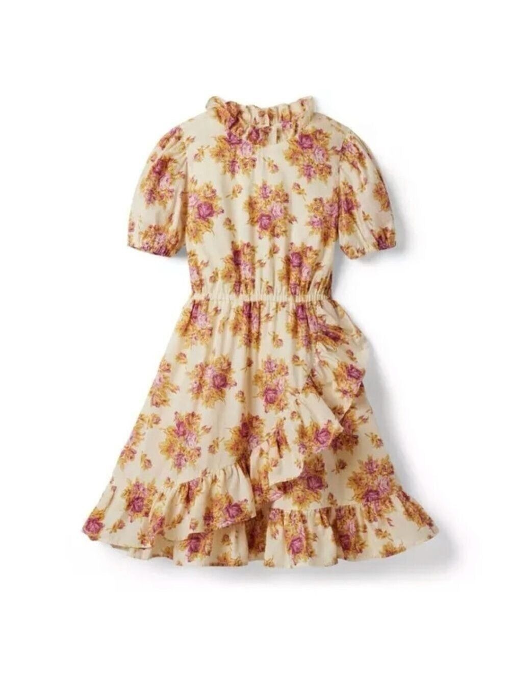 Janie and Jack Floral Ruffles Dress Short Sleeves Girl Size 8